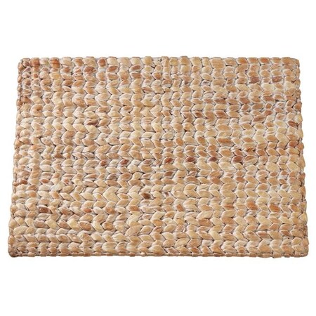 Saro Lifestyle SARO 1404.S15R 15 in. Round Woven Water Hyacinth Placemat Silver - Set of 4 1404.S15R